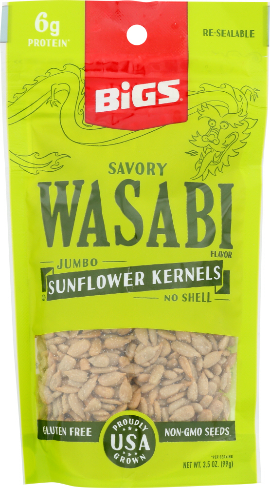 Savory Wasabi Flavor Jumbo Sunflower Kernels, Savory Wasabi - 816012011732