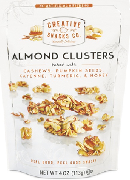 CREATIVE SNACK: Almond Cluster Cashew Nut, 4 oz - 0816512016091