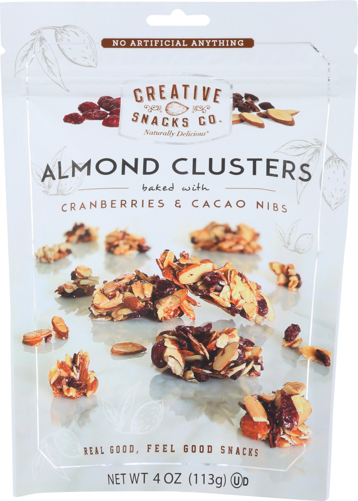 CREATIVE SNACKS: Almond Cluster Nuts Cranberry And Cacao, 4 oz - 0816512016107