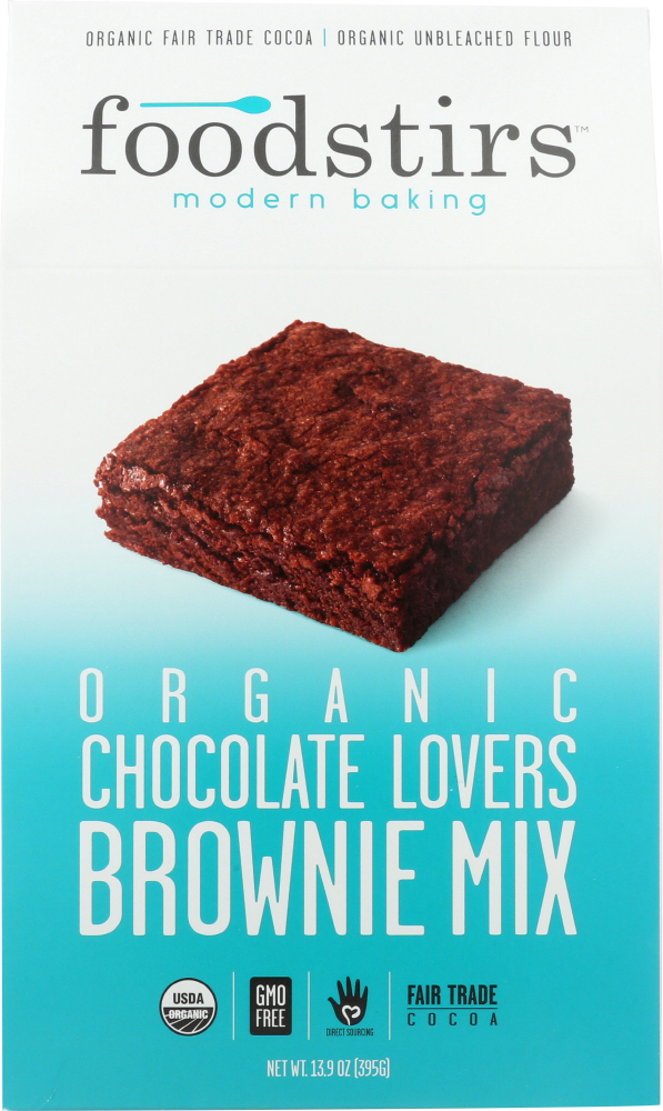 FOODSTIRS: Organic Chocolate Lovers Brownie Mix, 13.9 oz - 0816524020048