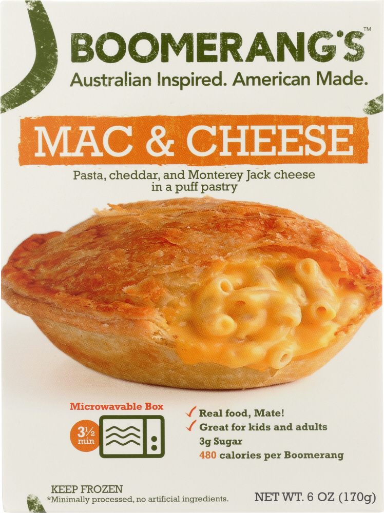 BOOMERANGS: Mac and Cheese Pie, 6 oz - 0816546010300