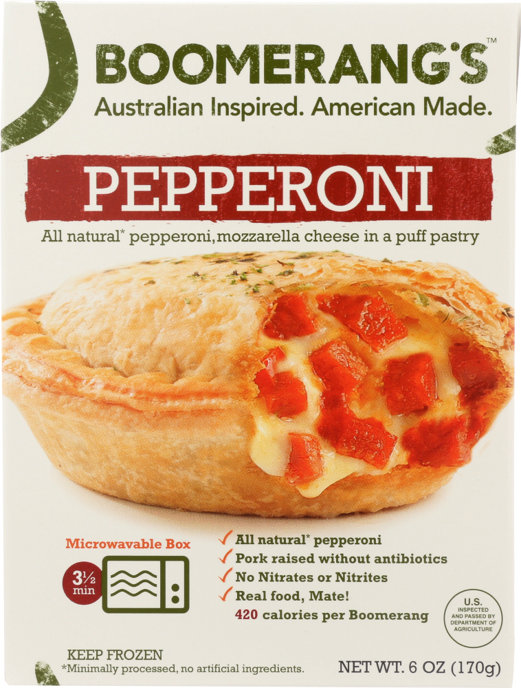 BOOMERANGS: Pepperoni Pie, 6 oz - 0816546010614