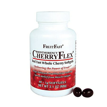 CherryFlex by FruitFast - 100% Red Tart Organic Cherry Concentrate Supplement - 60 Count - Non-GMO and Gluten Free - Promotes Healthy Joint Function* - 816673001004