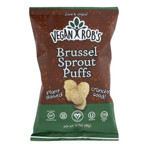 Vegan Rob's Puffs - Brussel Sprout - Case Of 12 - 3.5 Oz - brussel