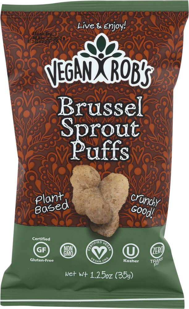 VEGANROBS: Plant Based Brussel Sprout Puffs, 1.25 oz - 0816678020123