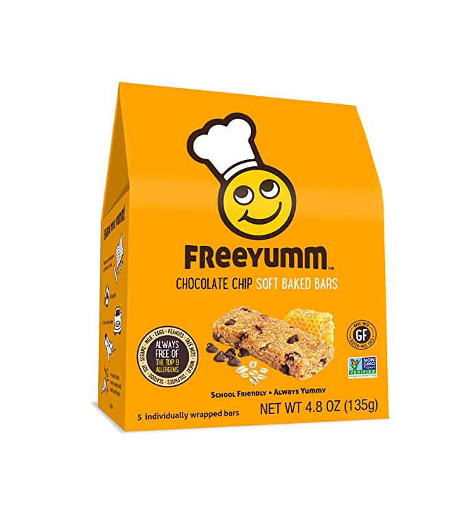 FREEYUMM Chocolate Chip Oat Bars 5ct, 4.8 OZ - 816695010565