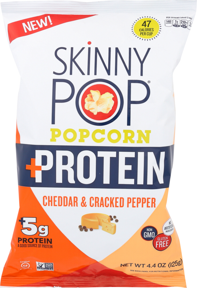 SKINNY POP: Popcorn White Cheddar Crack Pepper, 4.4 oz - 0816925020937