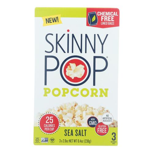 Skinnypop Popcorn - Popcorn Micro Sea Salt 3pk - Case Of 12 - 3/2.8 Oz - 0816925021200