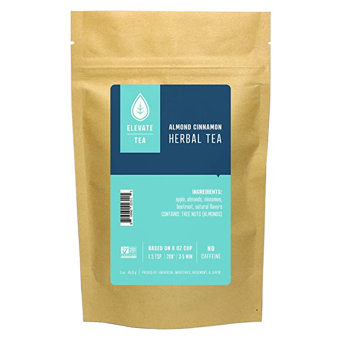 ELEVATE TEA Apple Cinnamon Tea - Loose Leaf Herbal Tea, Caffeine Free, 3 oz Pouch - 30 Cups, Hot & Iced Tea, No Artificials, 2 Pack - 816960023160