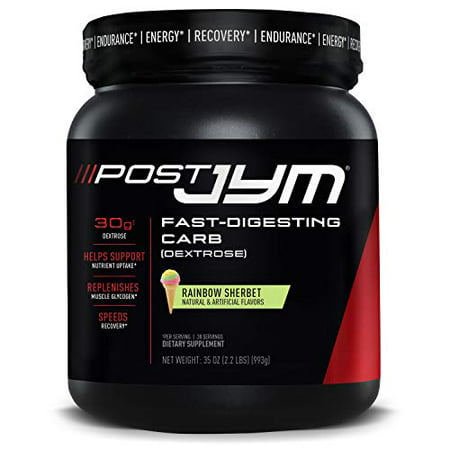 Post JYM Fast-Digesting Carb - Post-Workout Recovery Pure Dextrose JYM Supplement Science Rainbow Sherbert Flavor, 30 Servings - 817047020188