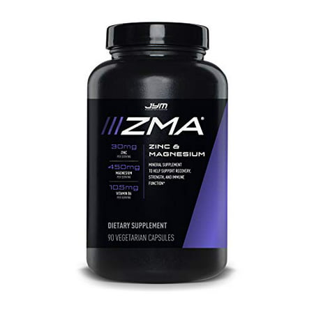 JYM Supplement Science ZMA Zinc/Magnesium Capsules Supplement - Zinc Magnesium and Vitamin B6 | JYM Supplemental Science | 90 Vegetarian Capsules - 817047020218