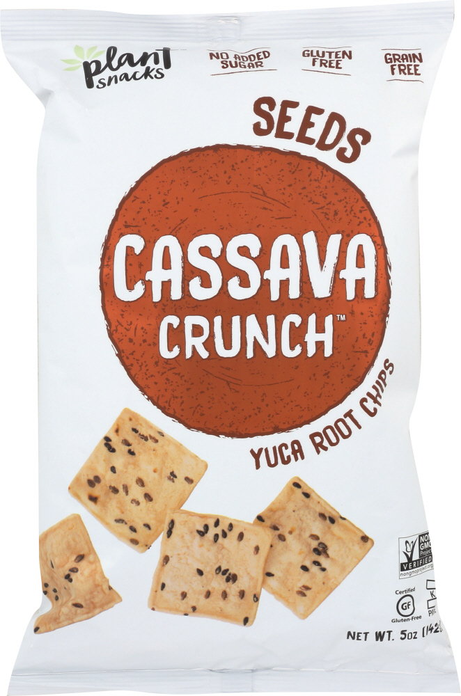 CASSAVA CRUNCH: Yuca Root Chips Seeds 5 Oz - 0817076020012