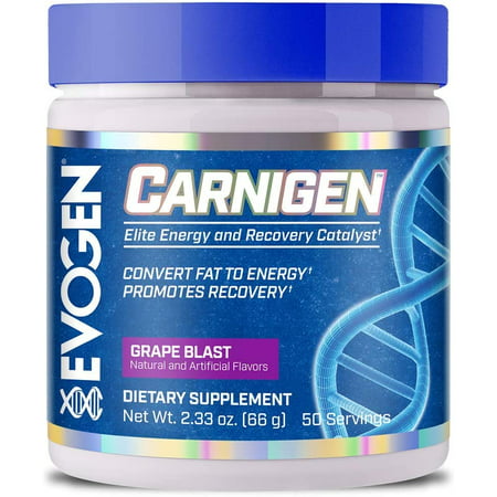 Evogen Carnigen Carnitine Fat Burning Powder, Carnitine Tartrate, Acetyl-l-carnitine, Carnitine Orotate, Carnitine Fumarate Grape - 817189025959