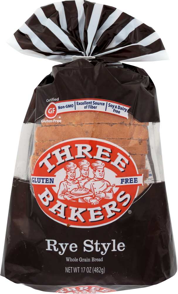 THREE BAKERS: Rye Style Whole Grain Bread, 17 oz - 0817350010012
