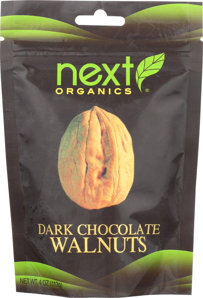 NEXT ORGANICS: Chocolate Covered Walnut Dark, Organic, 4 oz - 0817582162008