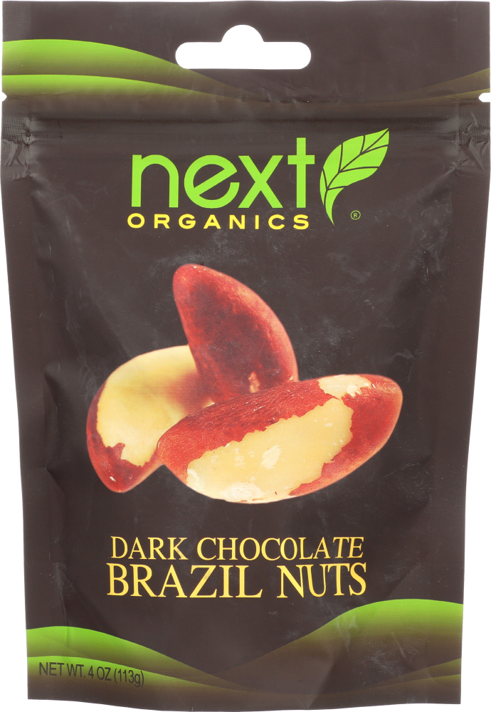 NEXT ORGANICS: Organic Dark Chocolate Brazil Nuts, 4 oz - 0817582167003