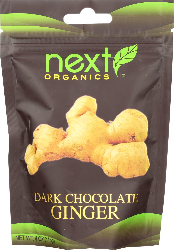 NEXT ORGANICS: Chocolate Covered Ginger Dark Organic, 4 oz - 0817582170003