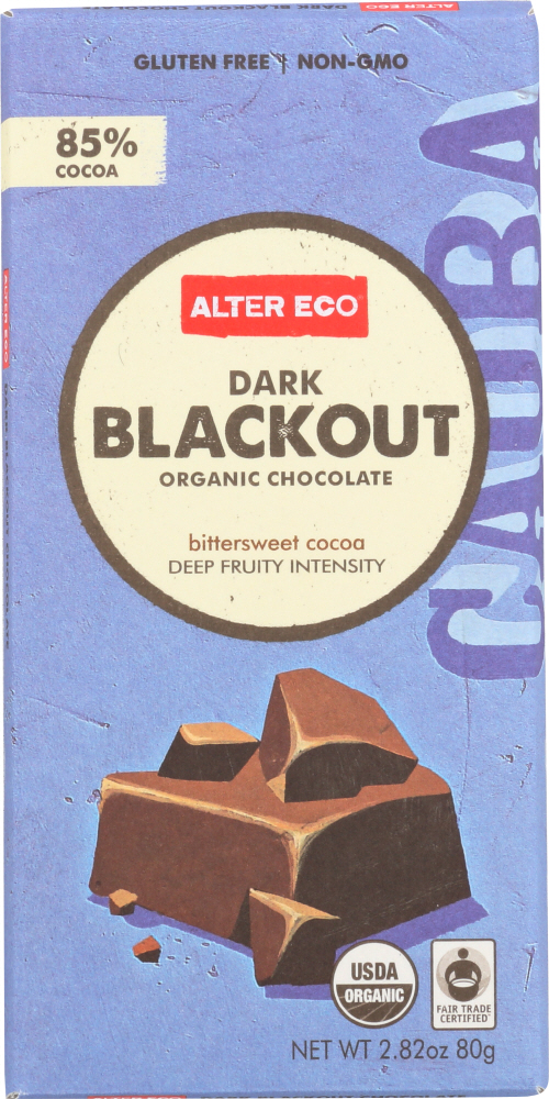 Alter Eco, Dark Blackout Organic Chocolate, Bittersweet Cocoa - alter