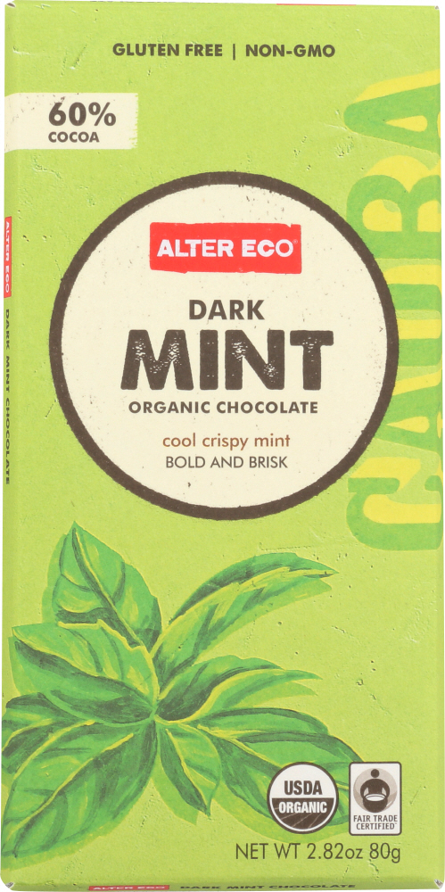 Alter Eco, Dark Mint Organic Chocolate, Mint - 817670010099