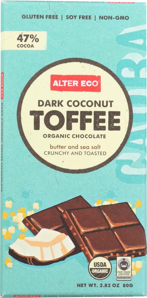 Alter Eco, Organic Chocolate, Dark Coconut Toffee - alter