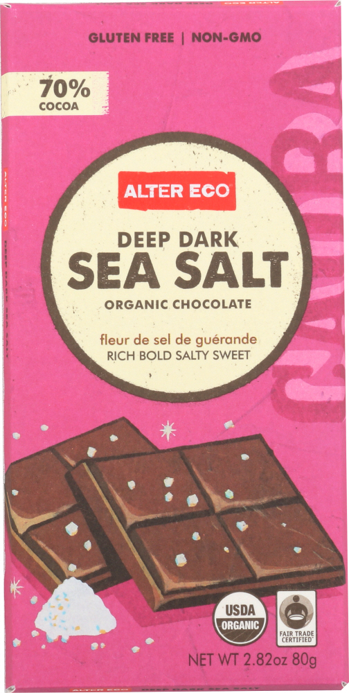 Alter Eco, Deep Dark Sea Salt Organic Chocolate - alter