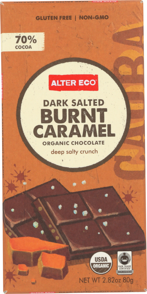 Alter Eco, Dark Salted Burnt Caramel Organic Chocolate - alter