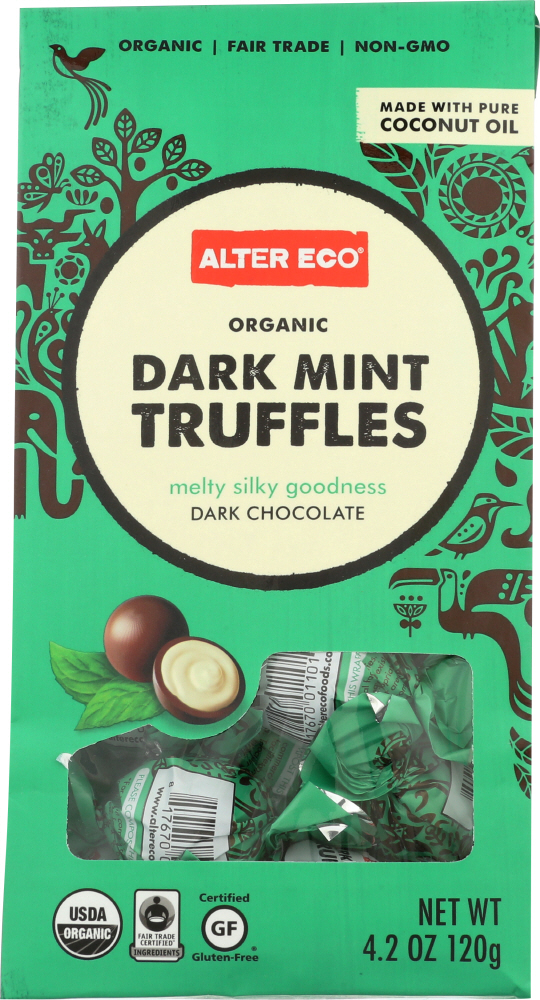 Mint Creme Organic Dark Chocolate Truffles, Mint Creme - 817670011003
