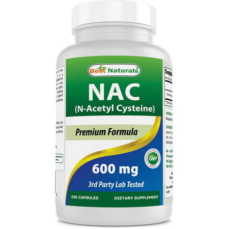 Best Naturals NAC (N-Acetyl L-Cysteine) 600 mg 250 Capsules - 817716012384