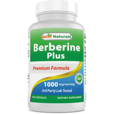 Best Naturals Berberine Plus 1000 mg per serving 120 Capsules | Berberine HCL Extract Helps Support Healthy Blood Sugar Levels Digestion & Immunity (Total 120 Capsules) - 817716013855