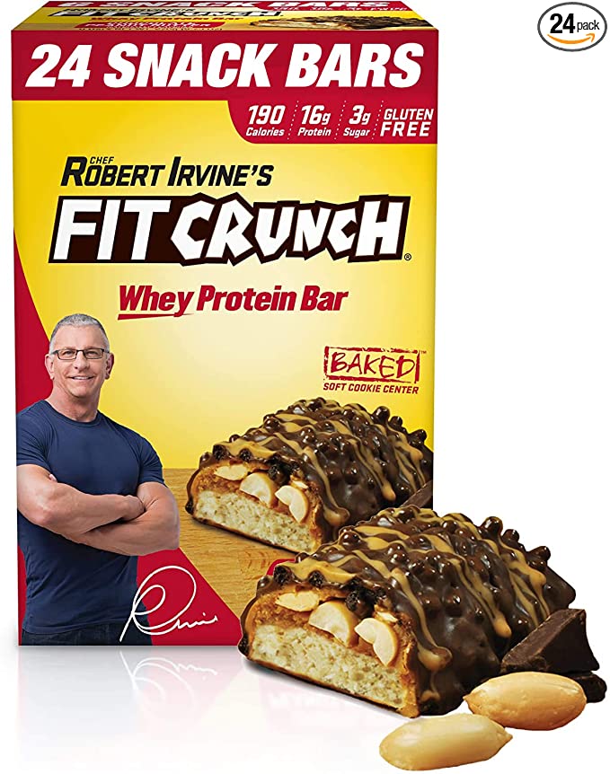  FITCRUNCH High Protein Bars, Value Pack, Snack Size Protein Bars, Gluten Free (Peanut Butter)  - 817719021314