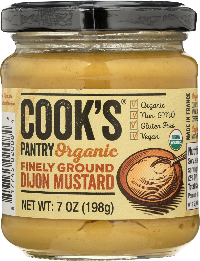 COOKS PANTRY: Organic Finely Ground Dijon Mustard, 7 oz - 0817745020084