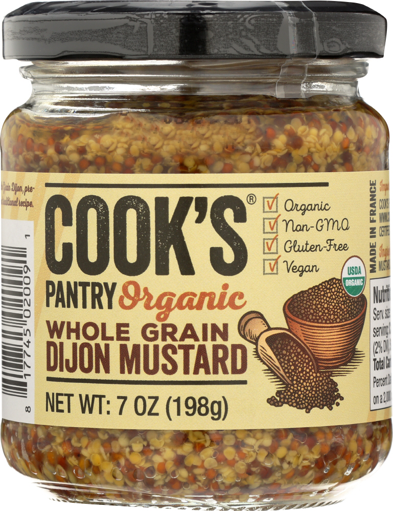 COOKS PANTRY: Organic Whole Grain Dijon Mustard, 7 oz - 0817745020091