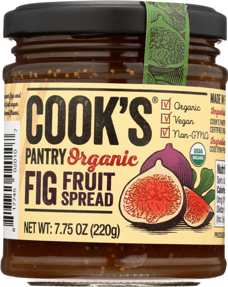 COOKS PANTRY: Organic Fig Fruit Spread, 7.75 oz - 0817745020107