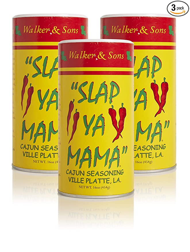  SLAP YA MAMA All Natural Cajun Seasoning from Louisiana, Original Blend, MSG Free and Kosher, 16-Ounce Canisters, Pack of 3  - 817885000052