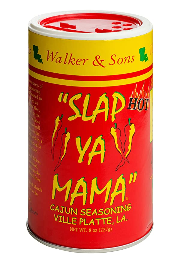  Slap Ya Mama Louisiana Style Cajun Seasoning, Hot Blend, MSG Free and Kosher, 8 Ounce Can  - 817885000106