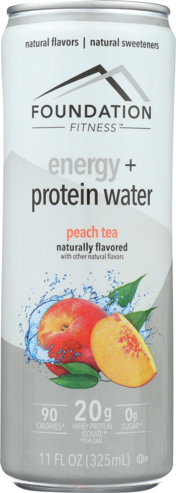 FOUNDATION FITNESS: Energy & Protein Water Peach Tea, 11 oz - 0817917021260