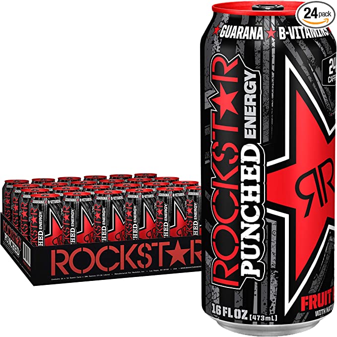  Rockstar Punched Energy Drink, with Caffeine and Taurine, 16oz (24 Pack) (Packaging May Vary)  - 778554765934