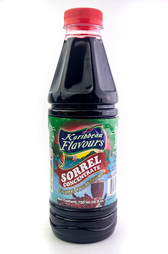  Karibbean Flavours Sorrel Hibiscus Syrup | 750 Ml / 26 Fl Oz. | Makes Refreshing Cool Drink | Natural Vitamin C  - 818253001350