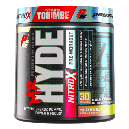ProSupps Mr. Hyde Xtreme (Former NitroX) Pre-Workout Powder Energy Drink - Intense Sustained Energy, Pumps & Focus with Beta Alanine, Creatine & Nitrosigine, (30 Servings, Watermelon Rush) (B074MB3SYG) - 818253021730