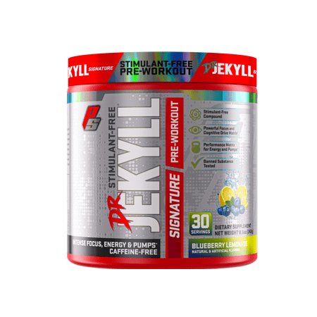 ProSupps Dr. Jekyll Signature Pre-Workout Powder, Keto Friendly Caffeine Free Energy, Blueberry Lemonade, 30 Servings - 818253029194