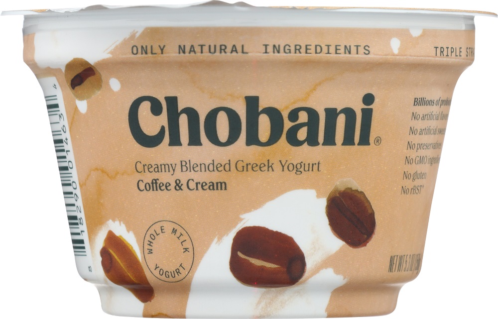 CHOBANI: Creamy Blended Greek Yogurt Coffee & Cream, 5.3 oz - 0818290014634