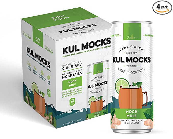 KUL MOCKS - Craft Mocktails | All the Experience, Without the Alcohol | Ready-to-Drink Zero Proof Cocktails | 0.00% ABV | Award Winning (Mock Mule - 4 Pack) - 818490014472