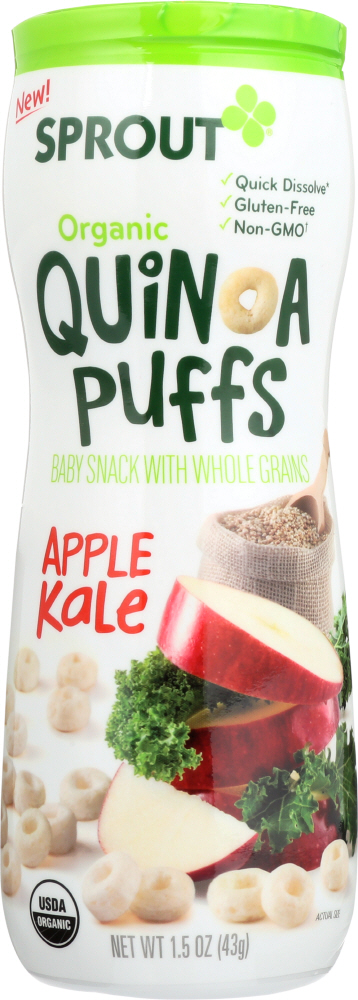 SPROUT: Baby Food Apple Kale Puff, 1.5 oz - 0818512015142