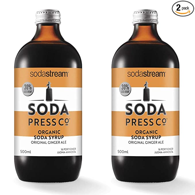 sodastream Soda Press Organic Ale Flavor Mix, Ginger, 16.9 Fl Oz (Pack of 2) - 818558026201