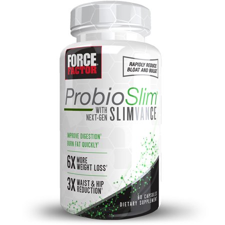ProbioSlim with Next-Gen SLIMVANCE Thermogenic + Probiotic Fat Burner for Women and Men with Green Tea Extract to Improve Weight Loss, Boost Metabolism, Support Digestion, Force Factor, 60 Capsules - 818594014835