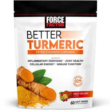 Force Factor Better Turmeric Chews Inflammation Support Fruit Splash 60 Chews - 818594017362