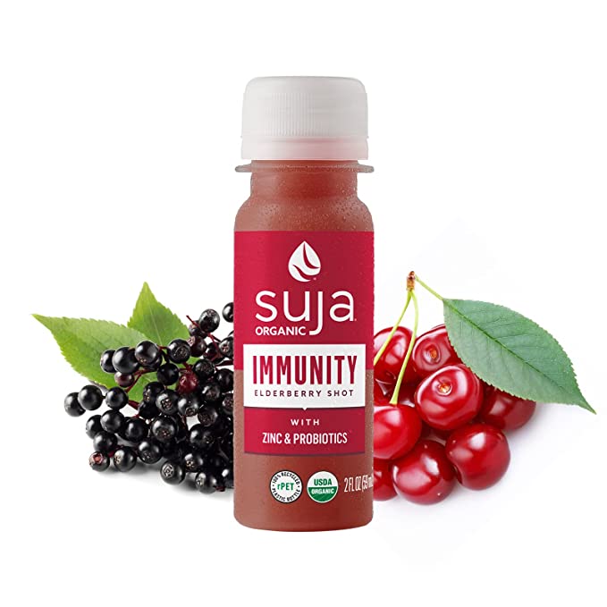 Suja Organic Immunity Elderberry Shot with Turmeric and Ginger | Immunity Boost & Support | Functional Shots | Cold-Pressed Juice with Live Probiotics | Plant-Based & Gluten-Free (20 Pack) - 818617022595