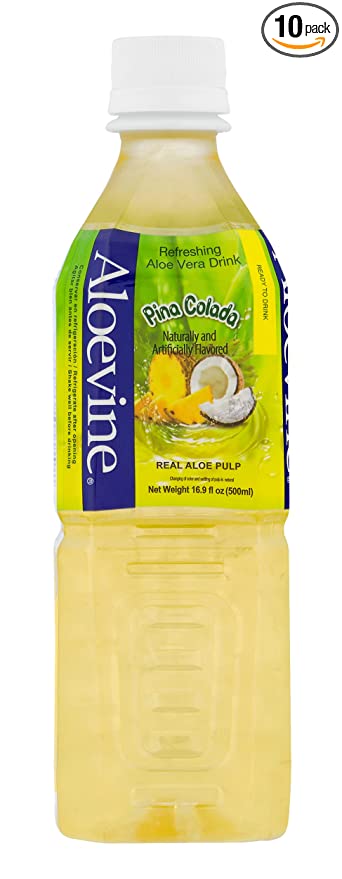 Aloevine Aloe Vera Drink (Pina Colada, 16.9 oz 10 Pack) - 818645010472