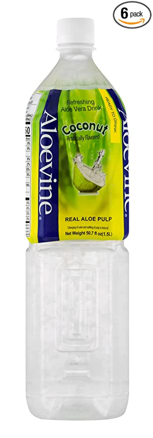  ALOEVINE Aloe Vera Drink 50.7 oz. 6 Pack (Coconut)  - 818645011110
