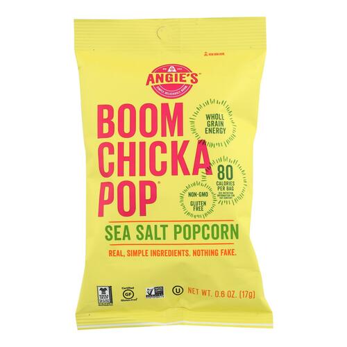 Angie's Kettle Corn Boom Chicka Pop Sea Salt Popcorn - Case Of 24 - 0.6 Oz. - 818780010016
